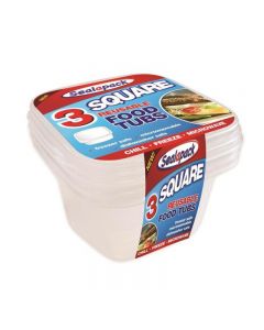 Freezer, Microwave Tubs Pack of 3 Square [7131]