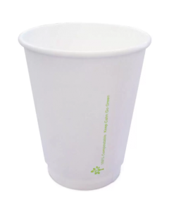 Coffee Cups Biodegradeable Double Walled White 8oz Pack of 50 [780846]